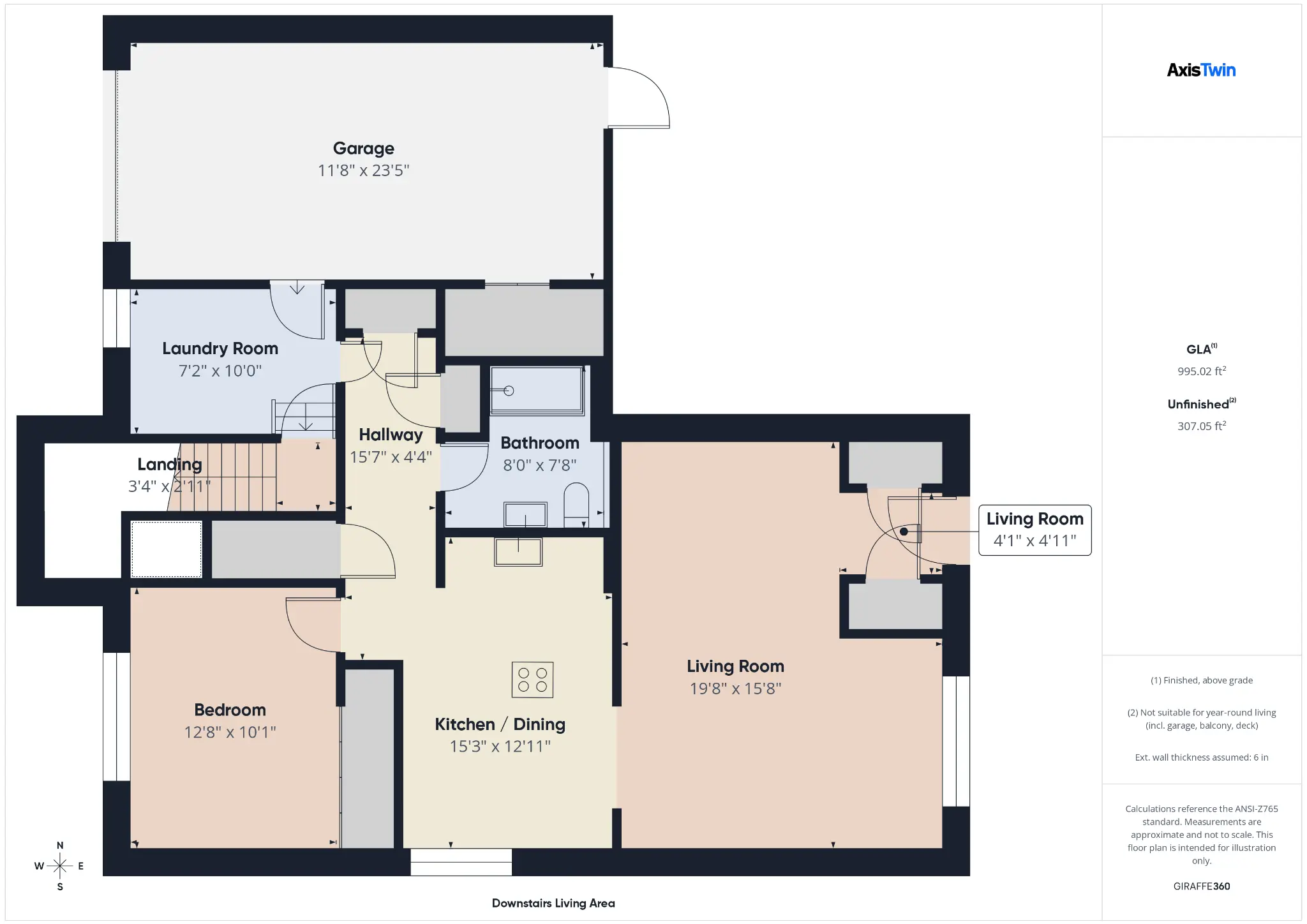 Detailed floor plan showing lower level layout with room dimensions