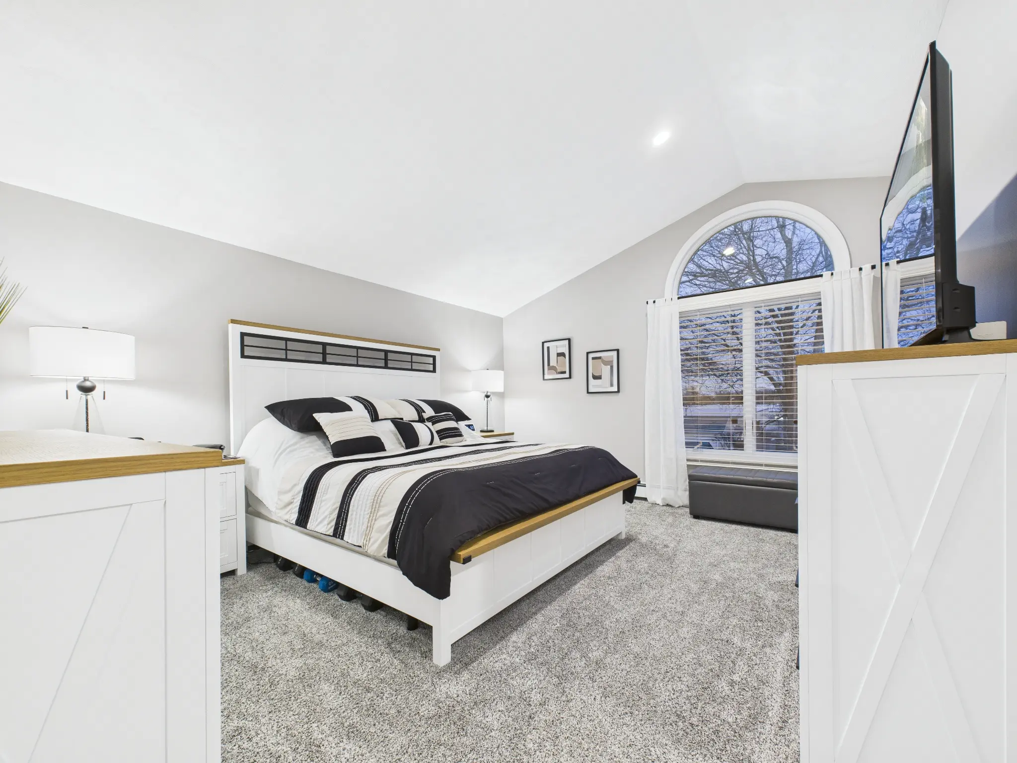 Professional HDR photography of master bedroom in Rhode Island real estate property