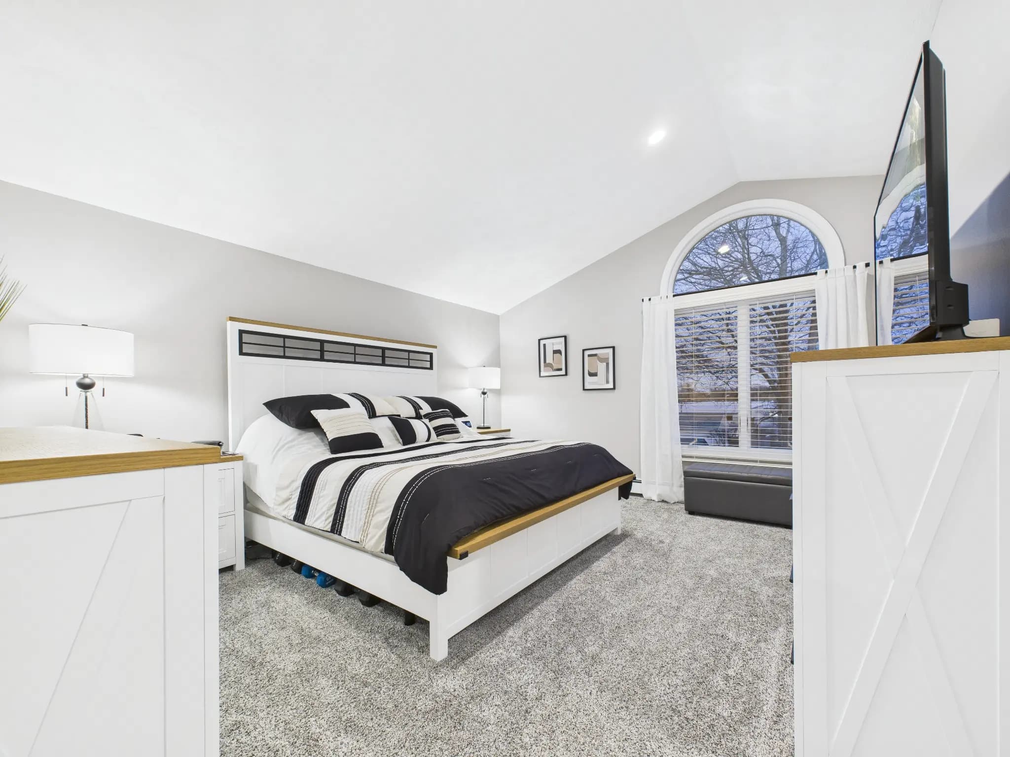 Primary bedroom real estate photography sample