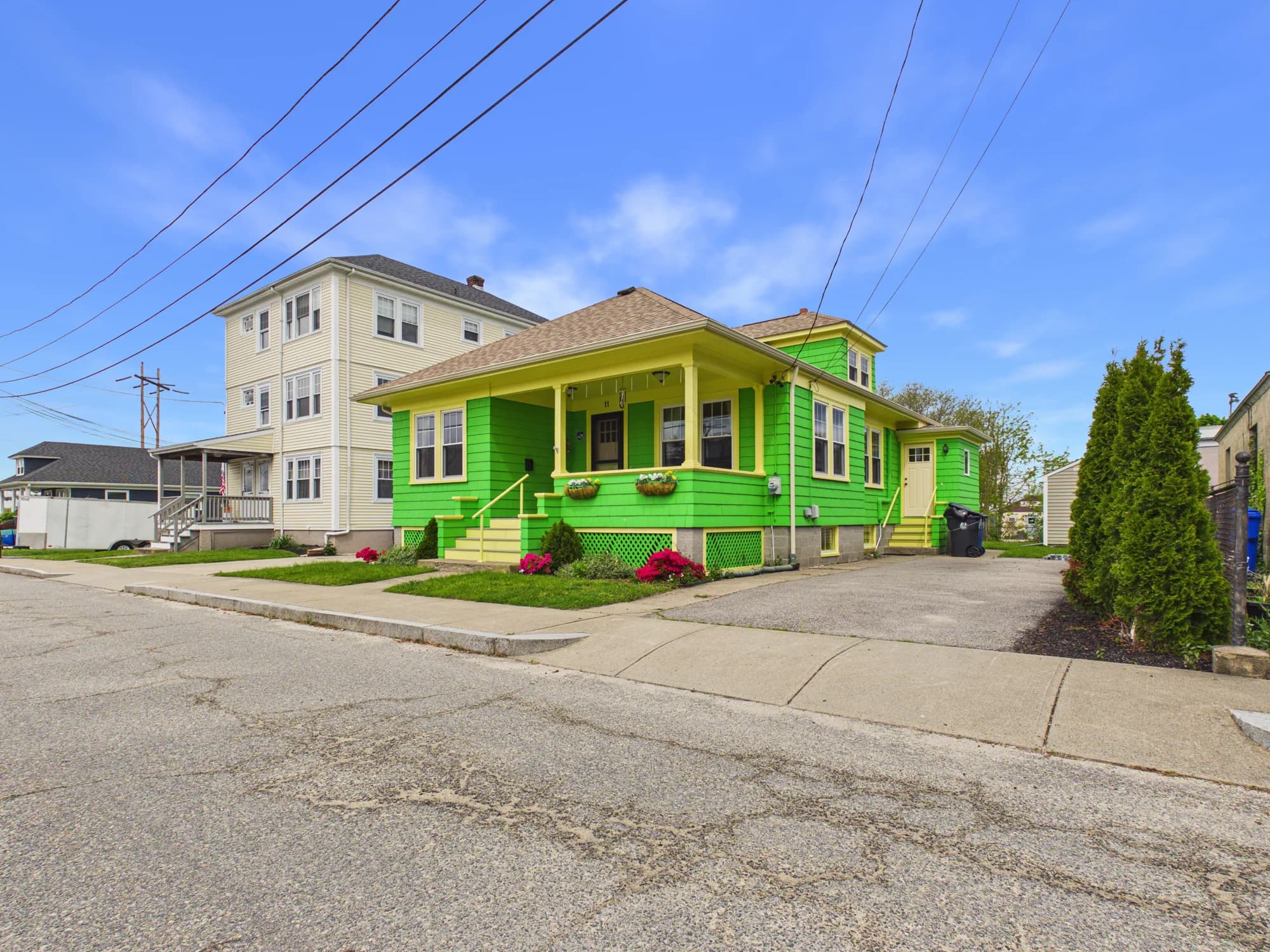 Completed project green exterior listing photography sample