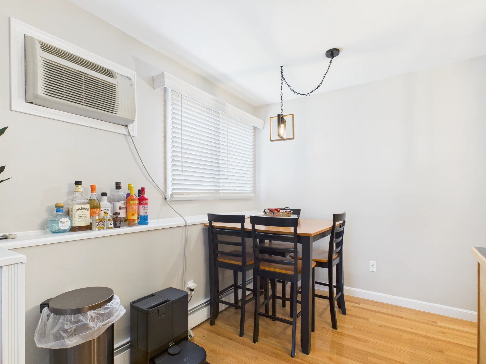 Lower-level kitchenette angle real estate photography sample