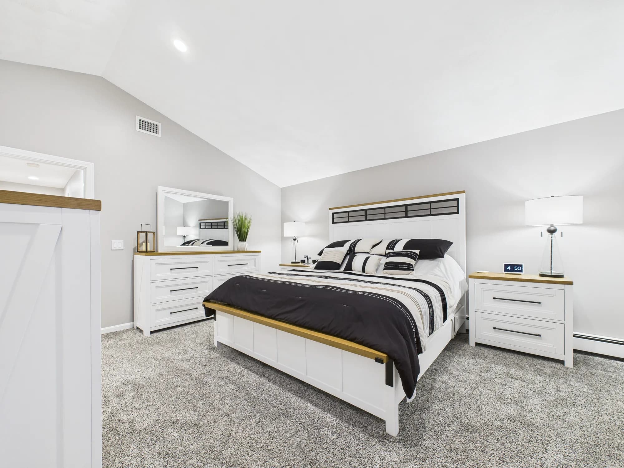 Primary bedroom alternate angle real estate photography sample