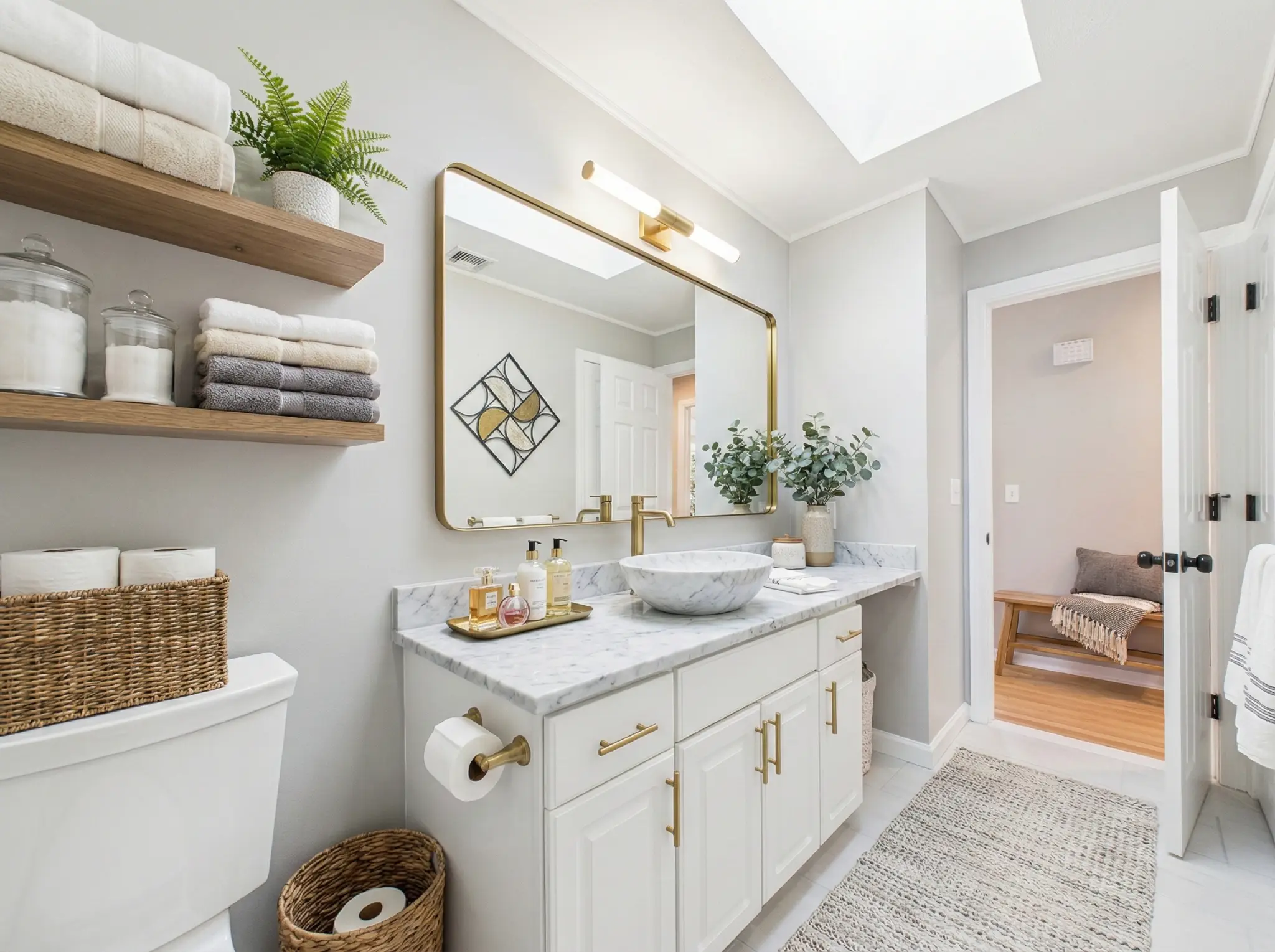 Bathroom after AI virtual staging with modern spa-like finishes
